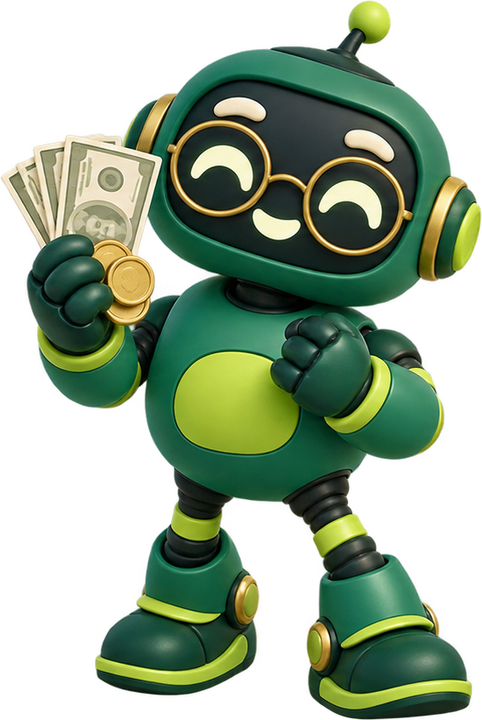 Ktion’s robot guide holding money